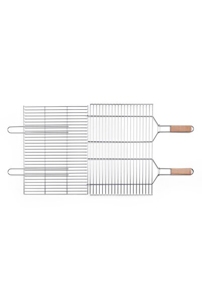 AKTÜRKLER 48x33 Çift Kulplu Büyük kafesli Krom Tel ızgara