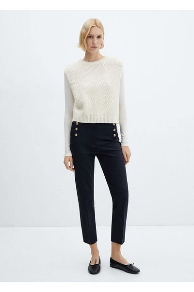MANGO Woman Short-Legged Buttoned Trousers