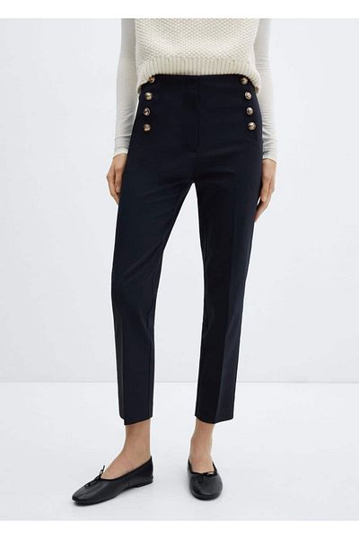MANGO Woman Short-Legged Buttoned Trousers
