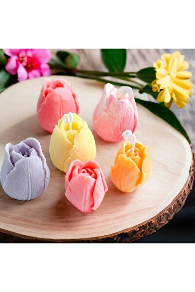 HOBİ YAP BÜYÜK LALE GÜL MUM SİLİKON KALIBI