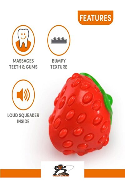 Tasma Market Dog Toy - Strawberry Flavored and Sound Teeth Scratching, Tartar Prevention