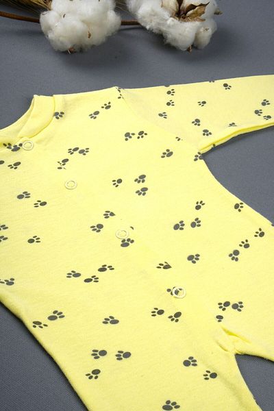 Sevilla 100% Cotton Patted - Ribbed Yellow Baby Rompers, Newborn Gift Cotton Yellow Baby Rompers