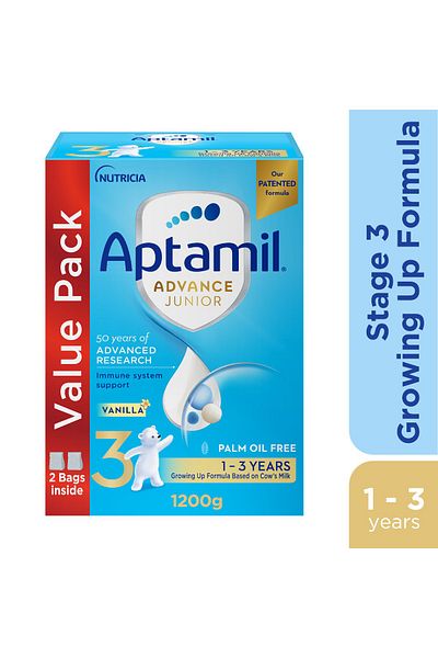 Aptamil Advance Junior 3 Milk Formula, Palm Oil Free, 1-3 Years 1200g