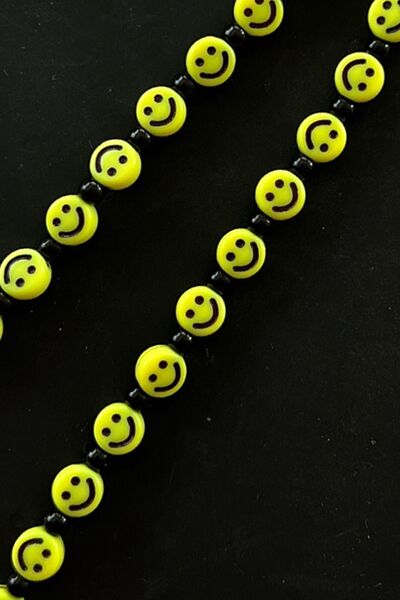 nftart.design Smiley Face Beaded Colorful Wrist Phone Strap