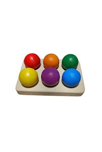 asya ahşap oyuncak كرات مونتيسوري المكونة من 6 قطع مع طاولة مطابقة