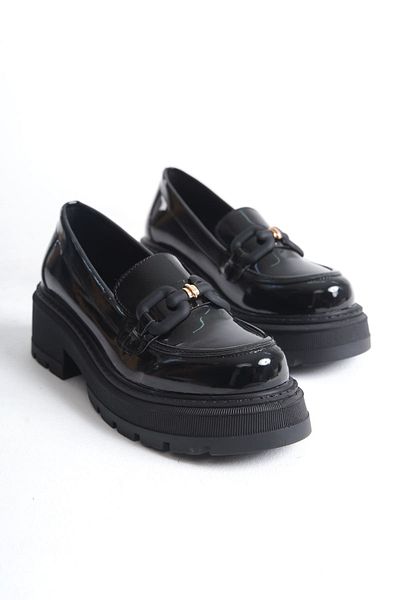 Buem Model din piele lacuită strălucitoare, talpă de lux, cataramă elegantă, pantofi Oxford confortabili