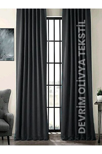 SHY TEKSTİL 1. Lux de clasă - Întunecare antracit, perdea de fundal rezistent...