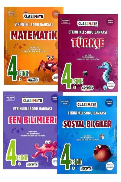 Okyanus Yayınları 4. Sınıf 4'lü Etkinlikli Soru Bankası Seti