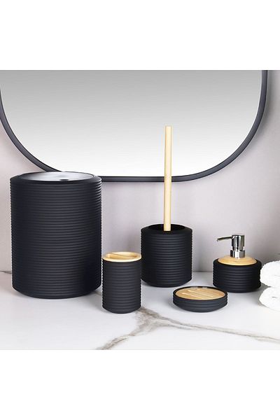AROW Zoey 5 Piece Μαύρο Ακρυλικό Σετ Μπάνιου - TR-4400