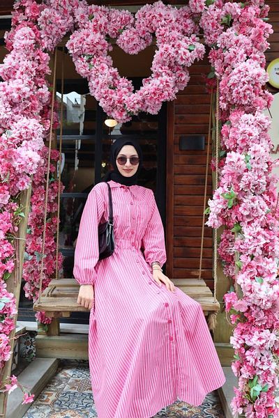W WARGA Long Striped Summer Dress