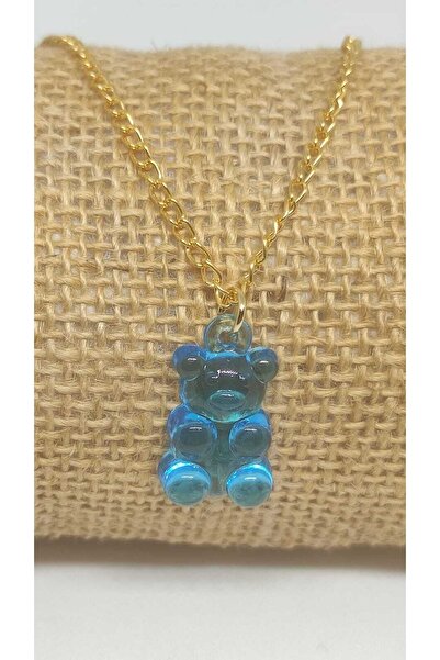 TUNA TAKI & AKSESUAR Jelibon Ayıcık Kolye Sarı Zincirli Model 2 Çocuk Kolye G...