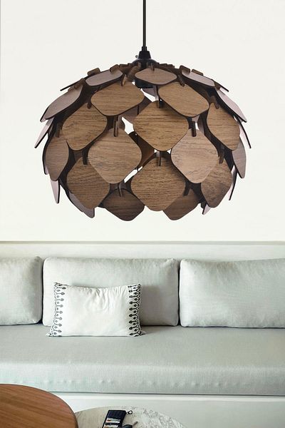 İnfigo Concept Nordic Style Rustic Wooden Modern Leaf Pendant Lamp Chandelier