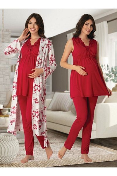 Effort Pijama طقم بيجامة للحوامل باللون الفوشيا من Zerre Bebe