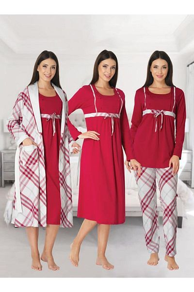 Effort Pijama Women's Cherry Pregnant Maternity Set of 4 8086