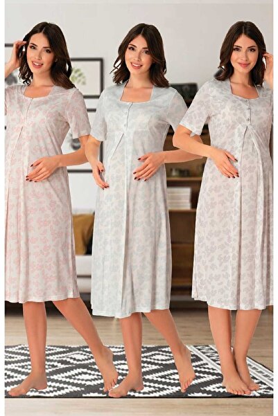 ByLohusa Βαμβακερό νυχτικό εγκυμοσύνης με άνετη εφαρμογή και δυνατότητα θηλασ...