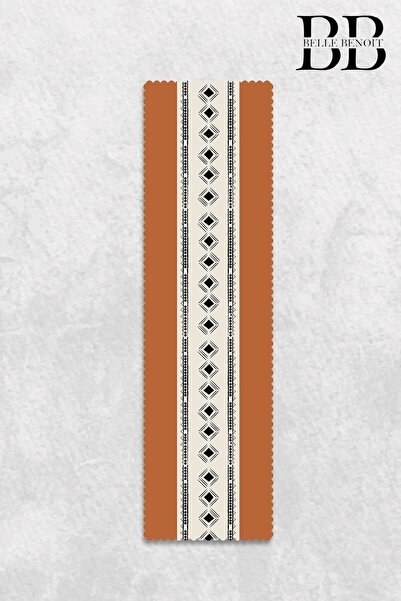 Belle Benoit Orange Beige Double Sided Printed 4-Piece Pillowcase, Throw Pillow Cover and American Service Runner Set