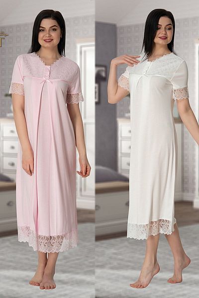 Effort Pijama Effortt 5043 Lace Collar Maternity Nightgown Set