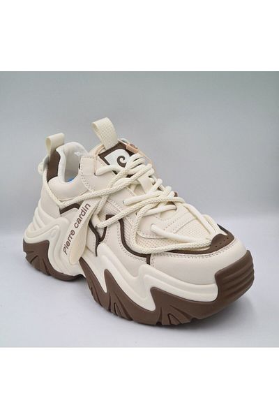 Pierre Cardin 11131 Model Beige Women's Sneaker - Thick Sole and Anatomical Insole