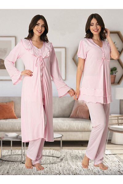Effort Pijama Effortt Women's Pink Maternity Maternity Pajamas Set Dressing Gown