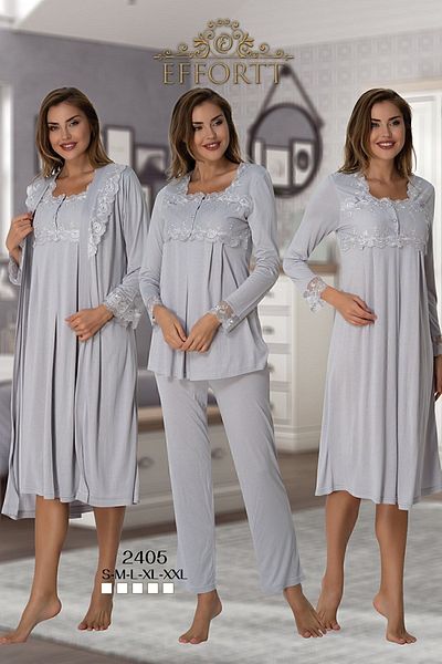 Effort Pijama Σετ εγκυμοσύνης με δαντελένια μανίκια