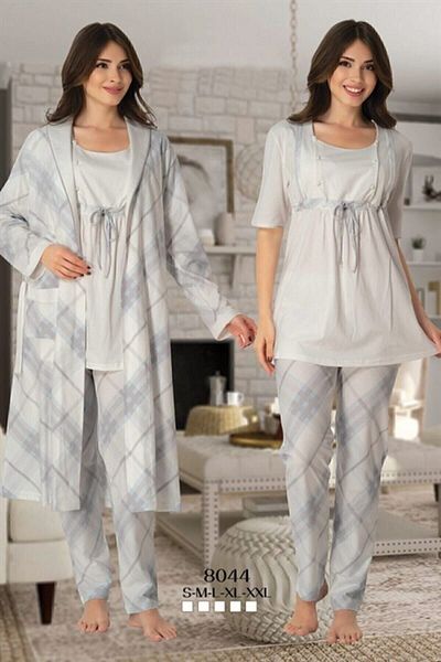 Effort Pijama Set de pijamale în carouri albastre Freya Effort Maternitate