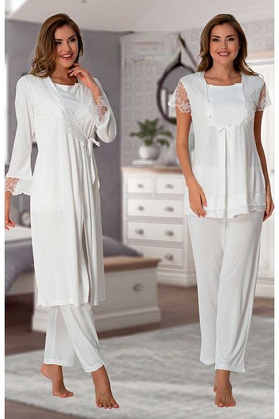 Effort Pijama Effortt 2054 Maternity Pajamas and Dressing Gown Set - Lace Detailed