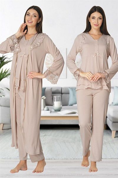Effort Pijama Σετ πιτζάμες εγκυμοσύνης Freya Effort Maternity Dressing Gown Σετ 3 τεμ