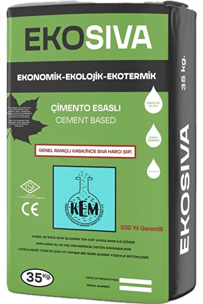KEM Eko Sıva Perlitli Isı Yalıtım Sıvası 35 Kg Beyaz (İÇ/DIŞ CEPHE)