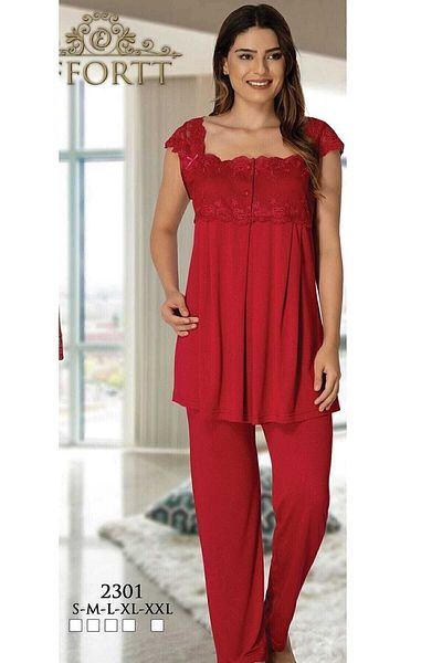Effort Pijama طقم بيجامة للحوامل Effort باللون الأحمر 2303