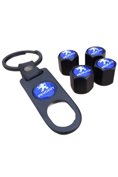 Teknotik Peugeot 206 Keychain and Valve Cap Set