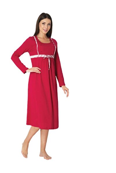 Effortt 8083 Cămașă de noapte de maternitate pentru femei fucsia