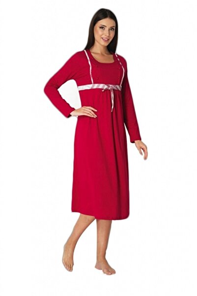 HAMİLE ÇARŞISI Effort 8083 Cherry Maternity Nightdress