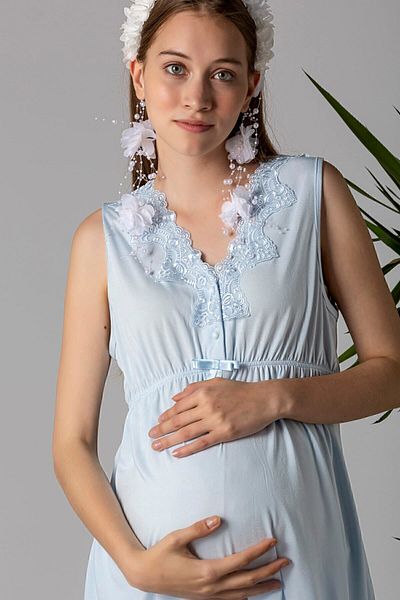 ByLohusa Set de pijama de maternitate Effortt Blue