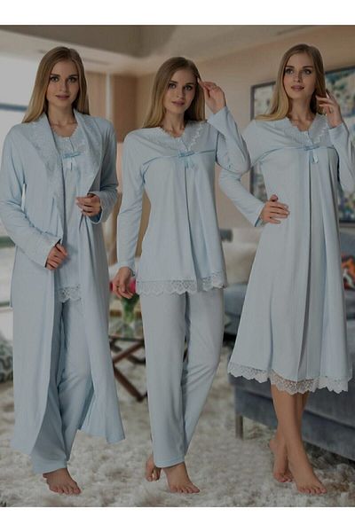 Effortt Pinnak Women's Blue Maternity Set