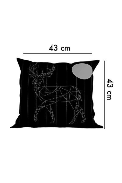 Belle Benoit Black Gray Double Sided Printed 4-Piece Pillowcase, Throw Pillow Cover and American Service Runner Set