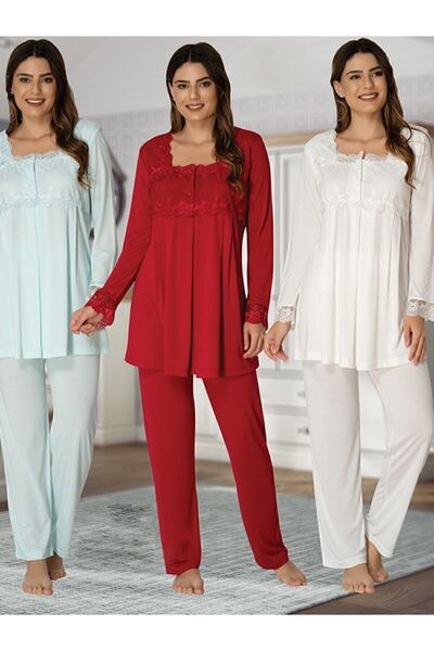 HAMİLE ÇARŞI Set de pijamale cu mânecă lungă de maternitate Effort 2403