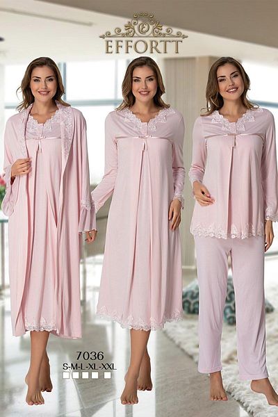 Effort Pijama Σετ εγκυμοσύνης με γιακά δαντέλα