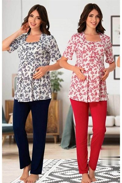 Effort Pijama Σετ πιτζάμες με φούξια σχέδια εγκυμοσύνης Freya Effort