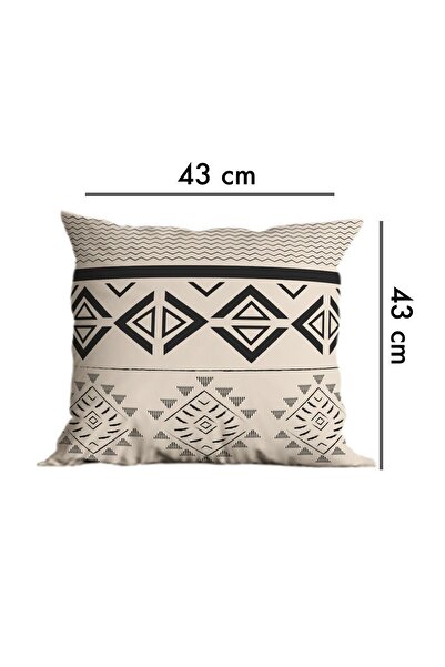 Belle Benoit Σετ 6 Εκρού Μαύρο Σχέδιο Διπλής Όψης Εκτυπωμένο, Διακοσμητικό, Μαξιλαροθήκη Καναπέ, Σετ Μαξιλαροθήκη Ριχτάρι