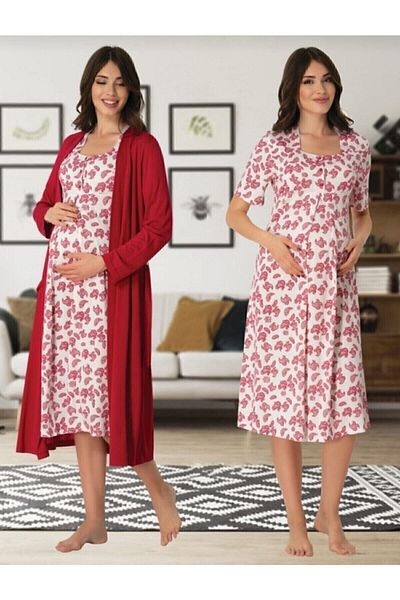 Effortt Maternity Dressing Gown Nightgown Set