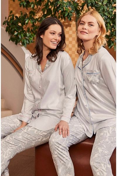 Mecit Set de pijamale 5143 cu dungi florale pentru femei