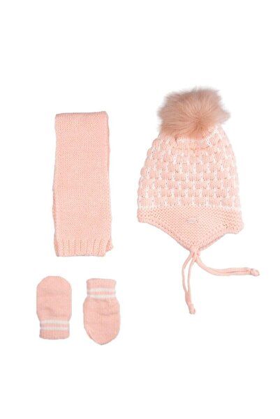 Kitti طقم قفازات وشاح للفتيات الصغيرات مكون من 3 قطع من 3 إلى 12 شهرًا