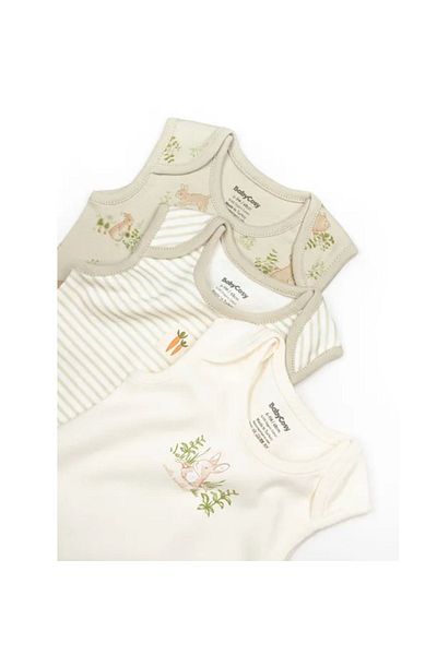 BabyCosy بدلة أرنب بدون أكمام مكونة من 3 قطع - 100% قطن عضوي