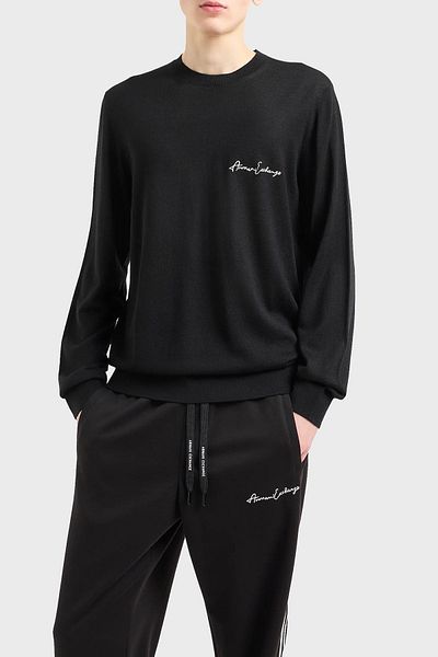 Armani Exchange Men's Woolen Crew Neck Sweater - Regular Fit Pullover 8Nzm5A Zm1Yz 1200