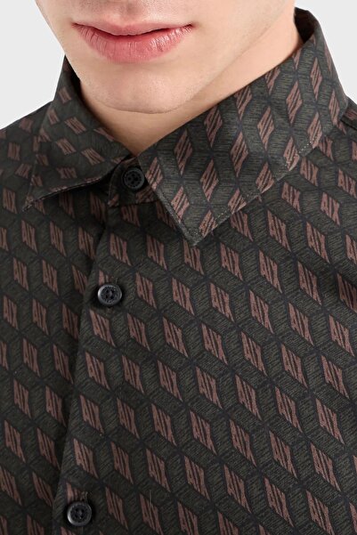 Armani Exchange Бавовняна сорочка Regular Fit з логотипом Чоловіча сорочка 6dzc45 Znzrz 72af