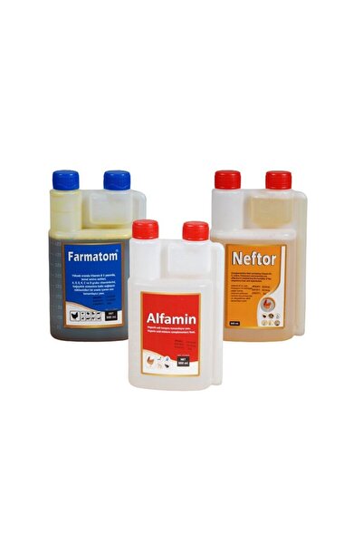 Munich Vet 3'lü Set Farmatom Vitamin (500 ml) - Neftor Hırıltı (500 ml) - Alfamin (500 ml)