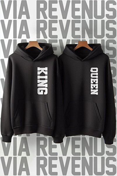 Vordevia سويت شيرت مطبوع عليه King Queen مقاس كبير