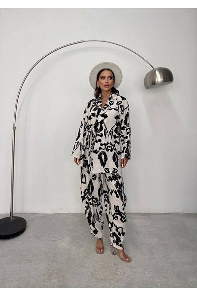 msm fashion Set kimono din in cu model - Detaliat cravată