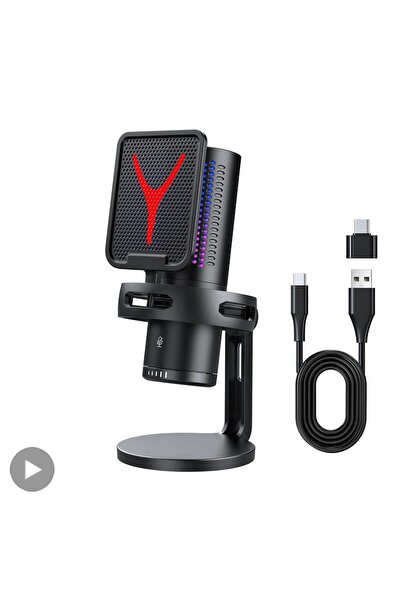 Yellowtech GM7 Mikrofon Profesyonel Mic Canlı Akış Twitch, Youtuber, Gamer, Tiktok, Yayıncı USB Mikrofon Seti
