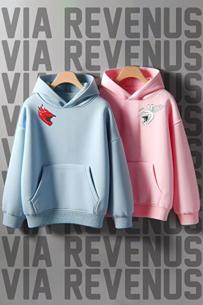 Vordevia Hanorac combinat oversize Lover - Imprimat cu cască de motociclist